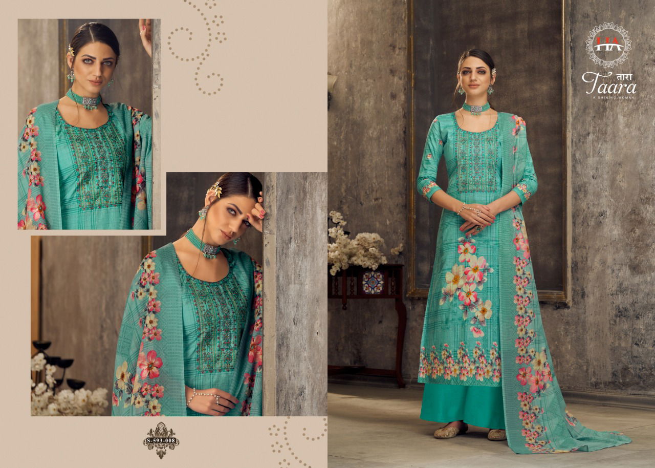 Harshit Taara 2 Pure Cotton Digital Printed  with Fancy Embroidery Swarovski Diamond Work Latest Fancy Designer Dress Material Collection